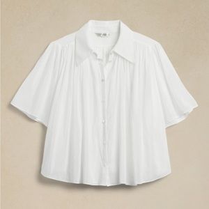 Banana Republic Rosalie Cotton-Silk blouse in Size Small White colour.